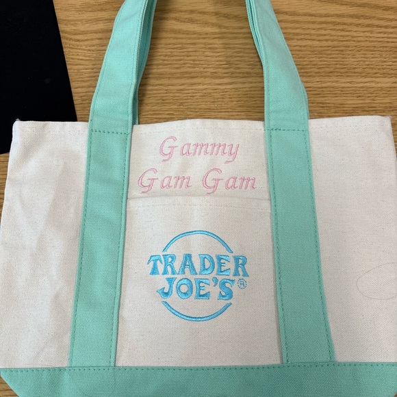 Mint Green and Cream Tote Bag - Picture 2 of 2